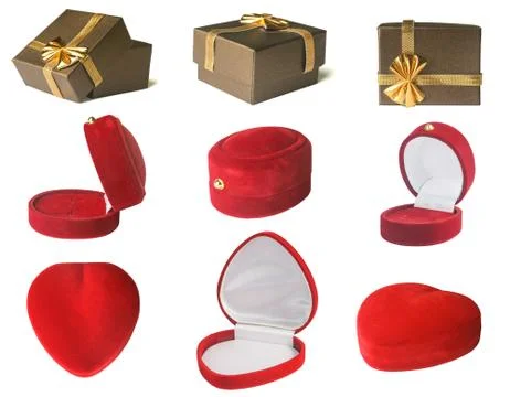 Gift box set Stock Photos