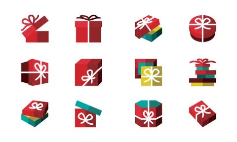 Gift Box Set Template Vector Design Stock-Illustration