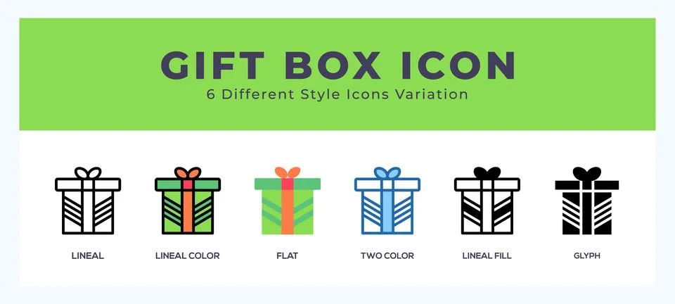 Gift box set of vector icon. For web. and mobile app Stock Illustration
