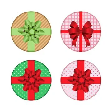 Gift box set vector illustration isolated on white background. Stock Illustration