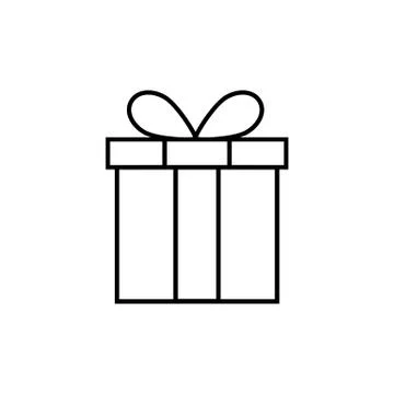 Gift box sign icon. Vector illustration, flat design. Illustrazione stock