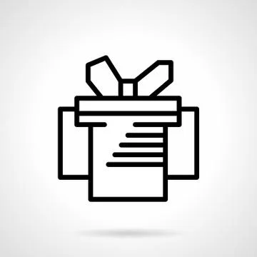Gift box simple black line vector icon Stock Illustration