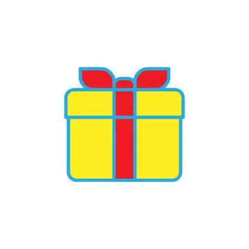 Gift box simple solid icon. イラスト素材