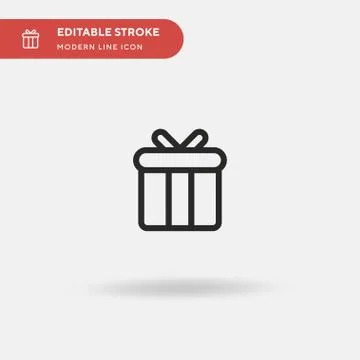 Gift Box Simple vector icon. Illustration symbol design template for web mobi Stock Illustration
