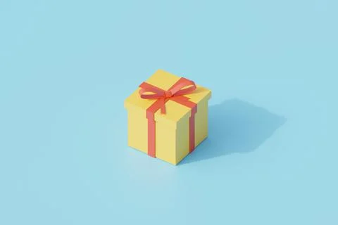 Gift box single isolated object. 3d render illustration with isometric イラスト素材