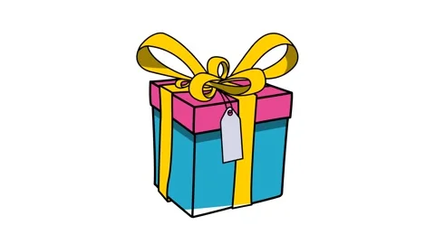 Gift box sketch background and 2d animation, object Stock Footage 231324790