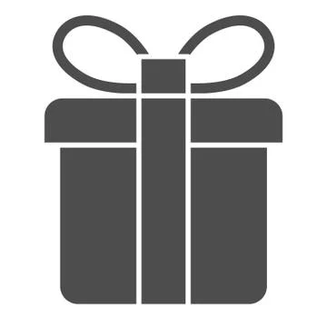 Gift box solid icon. Present box vector illustration isolated on white. Package Stock Illustration