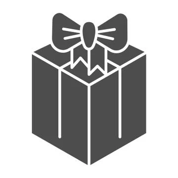 Gift box solid icon. Present box vector illustration isolated on white. Package Stock Illustration