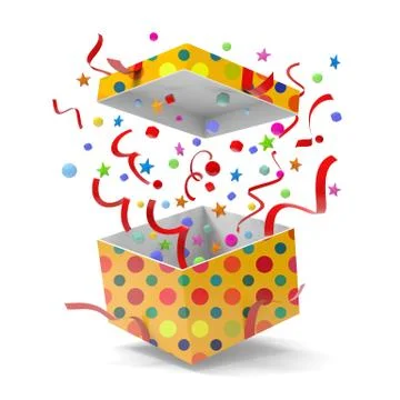 Gift box splashing Stock Illustration