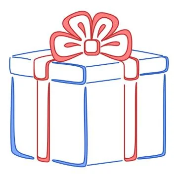 Gift box square, pictogram Stock Illustration