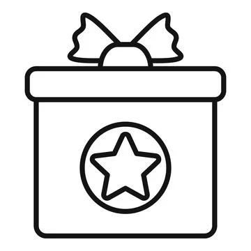 Gift box with star and bow celebrating special occasions Stock Illustration