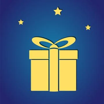 Gift box with stars Stock Illustration