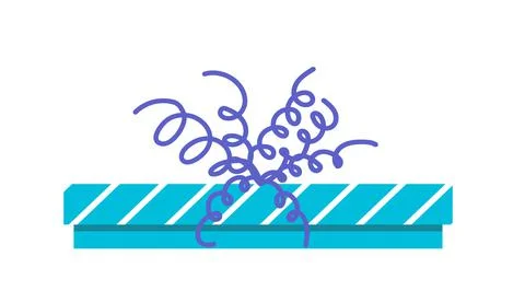 Gift box. Striped blue present box with blue bow. Flat, cartoon, vector Stock Illustration