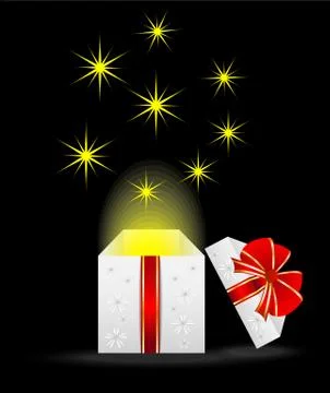 Gift box with a surprise Stock Illustration