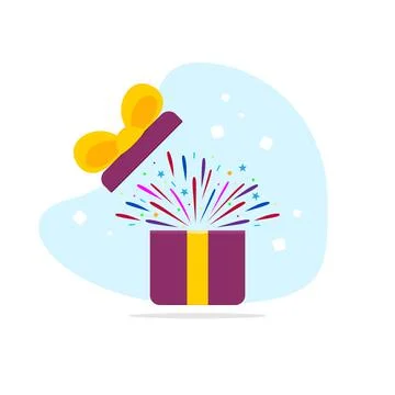A gift box with a surprise. Stock Illustration