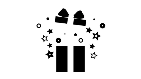 Gift box surprise open icon animation with dynamic burst effect. Stock Footage 319409089