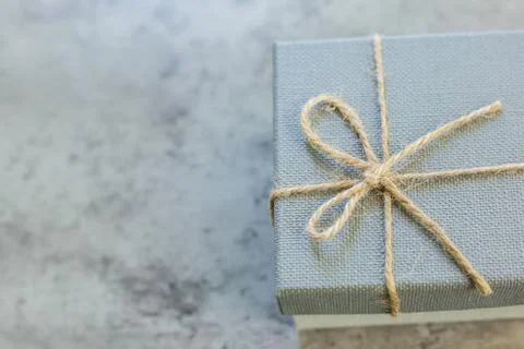 Gift box on table.  A present on holiday. Stock Photos