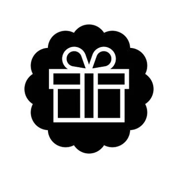 Gift box tag vector illustration, solid style icon Stock Illustration