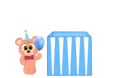 Gift box with a teddy bear toy. Animation on a white and empty background. Stock Footage 150691048