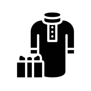 Gift box with Thobe vector illustration, Ramadan related solid icon イラスト素材
