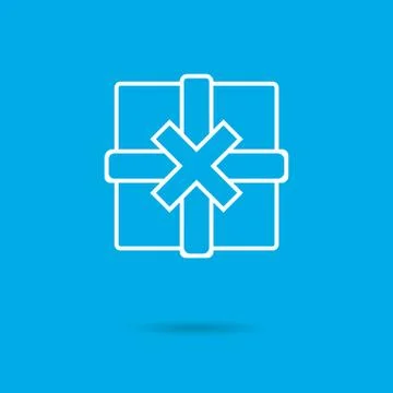 Gift box top view Stock Illustration