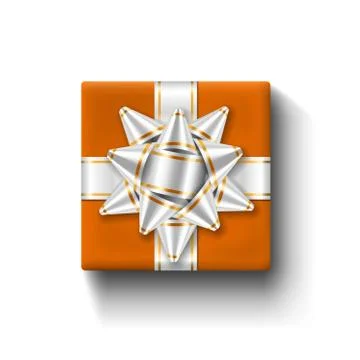 Gift box top view isolated Vector template Stock Illustration