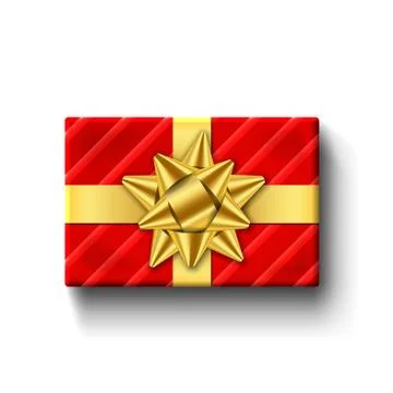 Gift box top view isolated Vector template Stock Illustration