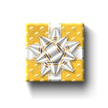 Gift box top view isolated Vector template Stock Illustration