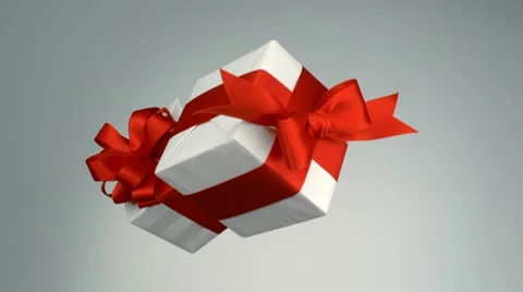 Gift box tossed in the air, Slow Motion Stock Footage 9298992
