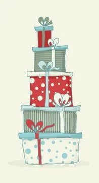 Gift box tower Stock Illustration
