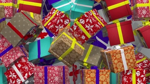 Gift Box Transition with transparent (alpha) background Stock Footage 252054359