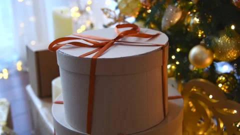 Gift box under Christmas tree Stock Footage 260410754