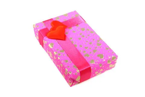 Gift box with valentines. Stock Photos