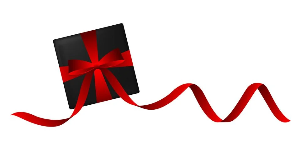 Gift Box vector with colorful box and ribbon isolated on white background. Re Stock Illustration