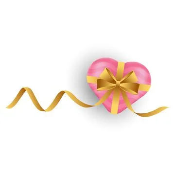Gift Box vector with colorful box and ribbon isolated on white background. Re Illustrazione stock