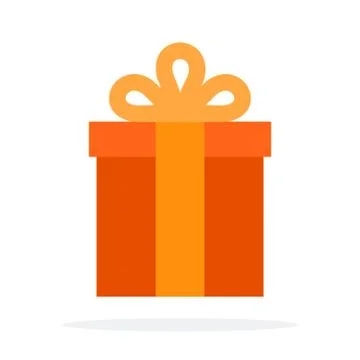 Gift box vector flat material design isolated object on white background. Stock Illustration