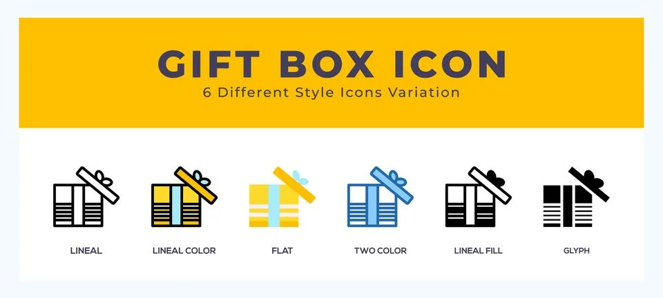 Gift box vector icon. with different styles vector illustration. イラスト素材