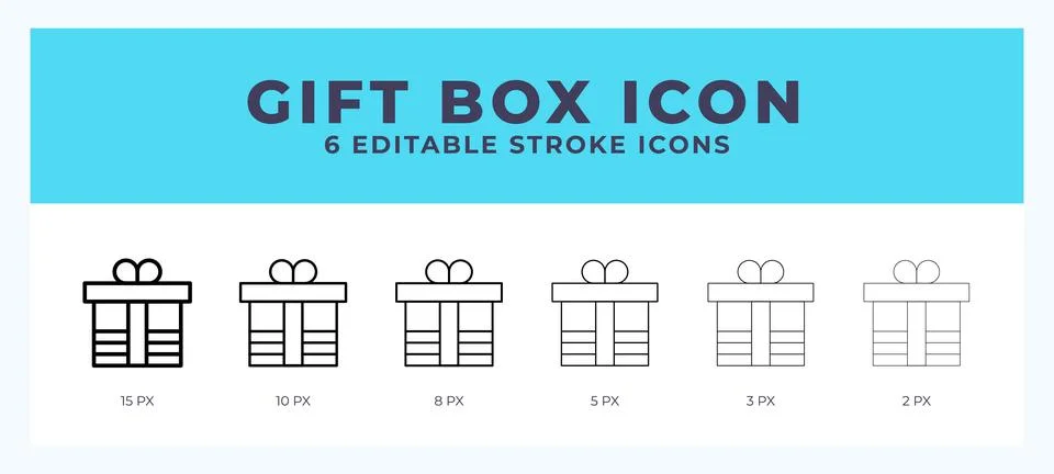 Gift box vector icon. With different stroke vector illustration. Illustrazione stock