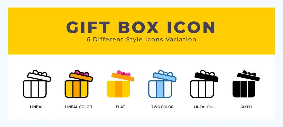 Gift box vector icon. with different styles vector illustration. Stockillustratie