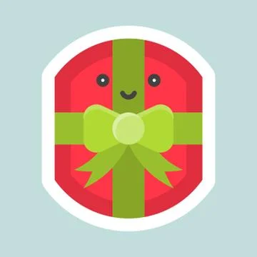 Gift box vector icon, Easter and spring flat sticker イラスト素材