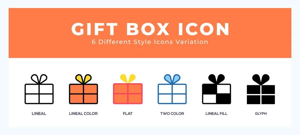 Gift box vector icons designed. icon symbol set. Illustrazione stock
