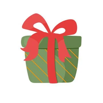 Gift in a box. Vector illustration in cartoon style. Isolated on white Stock Illustration