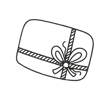 Gift box vector Illustration Doodle isolated on white background Concept of Stock Illustration