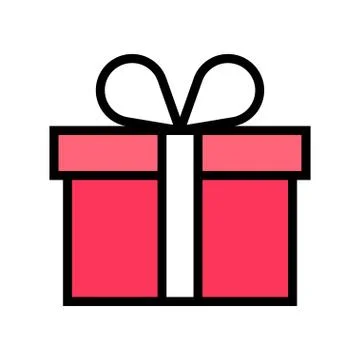 Gift box vector illustration, filled design icon Stock Illustration