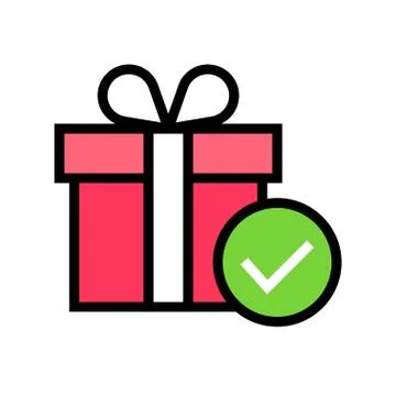 Gift box vector illustration, filled style icon Stock Illustration