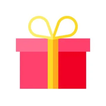 Gift box vector illustration, flat design icon Stock Illustration