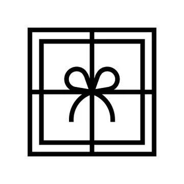 Gift box vector illustration, line style icon Stock Illustration
