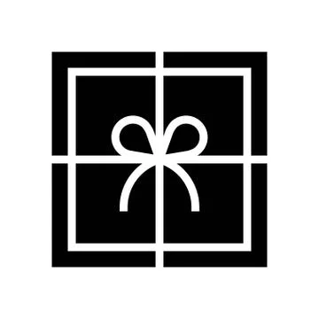 Gift box vector illustration, solid style icon Stock Illustration