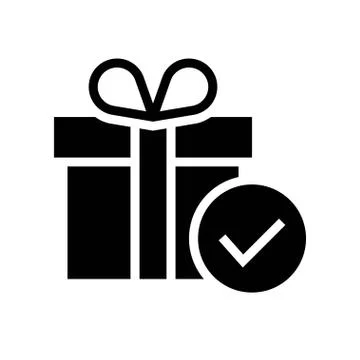 Gift box vector illustration, solid style icon Stockillustratie