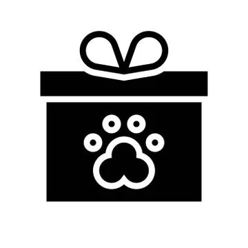 Gift box vector illustration, solid style icon Stock Illustration